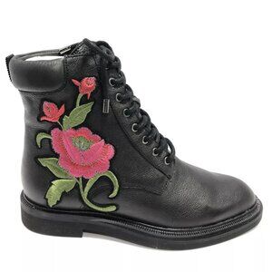 Kenneth Cole Women’s Ashton 2, Black Floral Combat Boots, Size 6 M